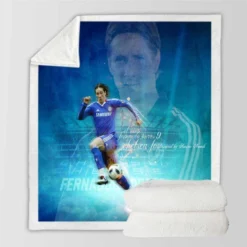 Classic Football Player Fernando Torres Sherpa Fleece Blanket