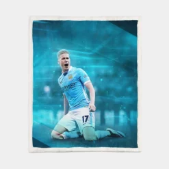 Classic Football Player Kevin De Bruyne Sherpa Fleece Blanket 1