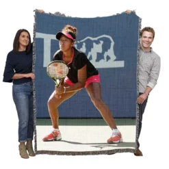 Classic Japanes Tennis Player Naomi Osaka Woven Blanket
