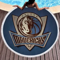 Classic NBA Basketball Team Dallas Mavericks Round Beach Towel 1