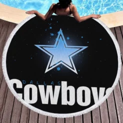 Classic NFL Football Team Dallas Cowboys Round Beach Towel 1