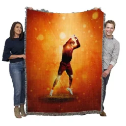 Classic Portugal Footballer Cristiano Ronaldo Woven Blanket