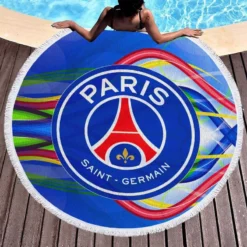 Classic Soccer Team Paris Saint Germain FC Round Beach Towel 1