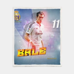 Classic Welsh Football player Gareth Bale Sherpa Fleece Blanket 1