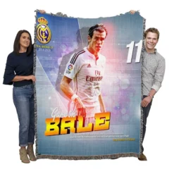 Classic Welsh Football player Gareth Bale Woven Blanket