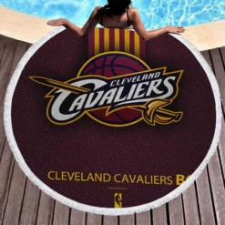 Cleveland Cavaliers American NBA Basketball Logo Round Beach Towel 1