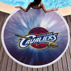 Cleveland Cavaliers American Professional Basketball Team Round Beach Towel 1