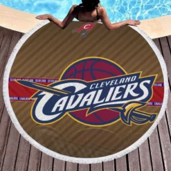 Cleveland Cavaliers Energetic NBA Basketball Team Round Beach Towel 1