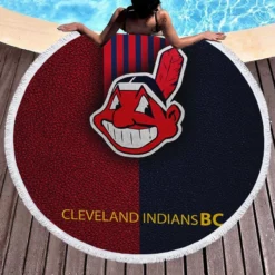 Cleveland Indians Popular MLB Baseball Team Round Beach Towel 1