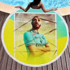 Clever Madrid sports Player Karim Benzema Round Beach Towel 1