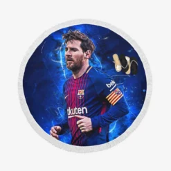Clever Sports Player Lionel Messi Round Beach Towel