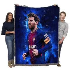 Clever Sports Player Lionel Messi Woven Blanket
