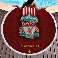 Club World Cup Football Club Liverpool Logo Round Beach Towel 1