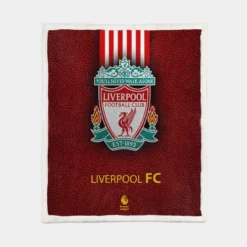 Club World Cup Football Club Liverpool Logo Sherpa Fleece Blanket 1