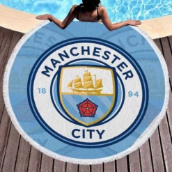 Club World Cup Soccer Team Manchester City FC Round Beach Towel 1