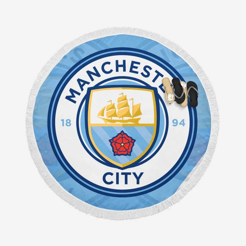 Club World Cup Soccer Team Manchester City FC Round Beach Towel