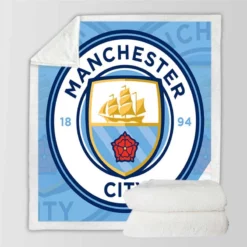 Club World Cup Soccer Team Manchester City FC Sherpa Fleece Blanket