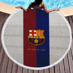 Club World Cup Winning Team FC Barcelona Round Beach Towel 1