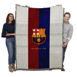 Club World Cup Winning Team FC Barcelona Woven Blanket