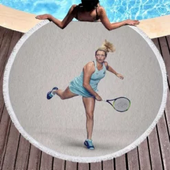 CoCo Vandeweghe American Professional Tennis Player Round Beach Towel 1