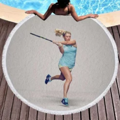 CoCo Vandeweghe Top Ranked Tennis Player Round Beach Towel 1