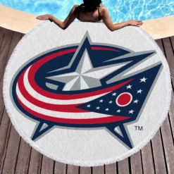 Columbus Blue Jackets Top Ranked Hockey Team Round Beach Towel 1