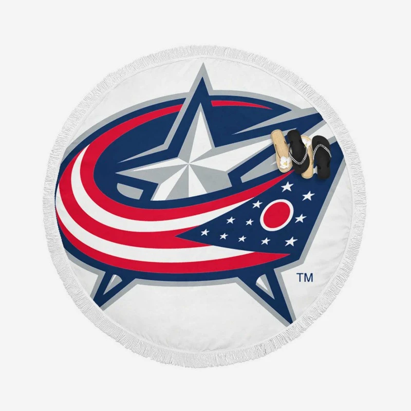 Columbus Blue Jackets Top Ranked Hockey Team Round Beach Towel