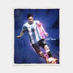 Committed sports Player Lionel Messi Sherpa Fleece Blanket 1