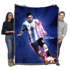 Committed sports Player Lionel Messi Woven Blanket