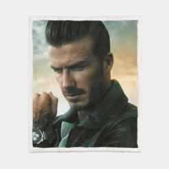 Competitive English Player David Beckham Sherpa Fleece Blanket 1