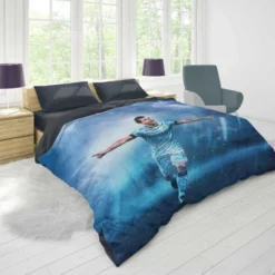 Competitive Football Player Sergio Aguero Duvet Cover 1