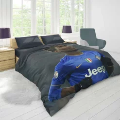 Competitive Juve Football Player Paul Pogba Duvet Cover 1