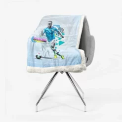 Competitive Man City Footballer Raheem Sterling Sherpa Fleece Blanket 2