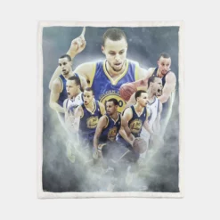 Competitive NBA Basketball Stephen Curry Sherpa Fleece Blanket 1