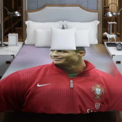 Competitive Soccer Player Cristiano Ronaldo Duvet Cover