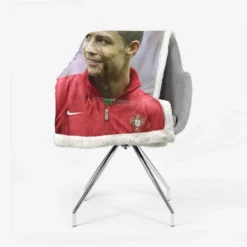 Competitive Soccer Player Cristiano Ronaldo Sherpa Fleece Blanket 2