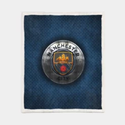 Competitive Soccer Team Manchester City Logo Sherpa Fleece Blanket 1