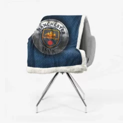 Competitive Soccer Team Manchester City Logo Sherpa Fleece Blanket 2