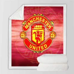 Competitive Soccer Team Manchester United FC Sherpa Fleece Blanket