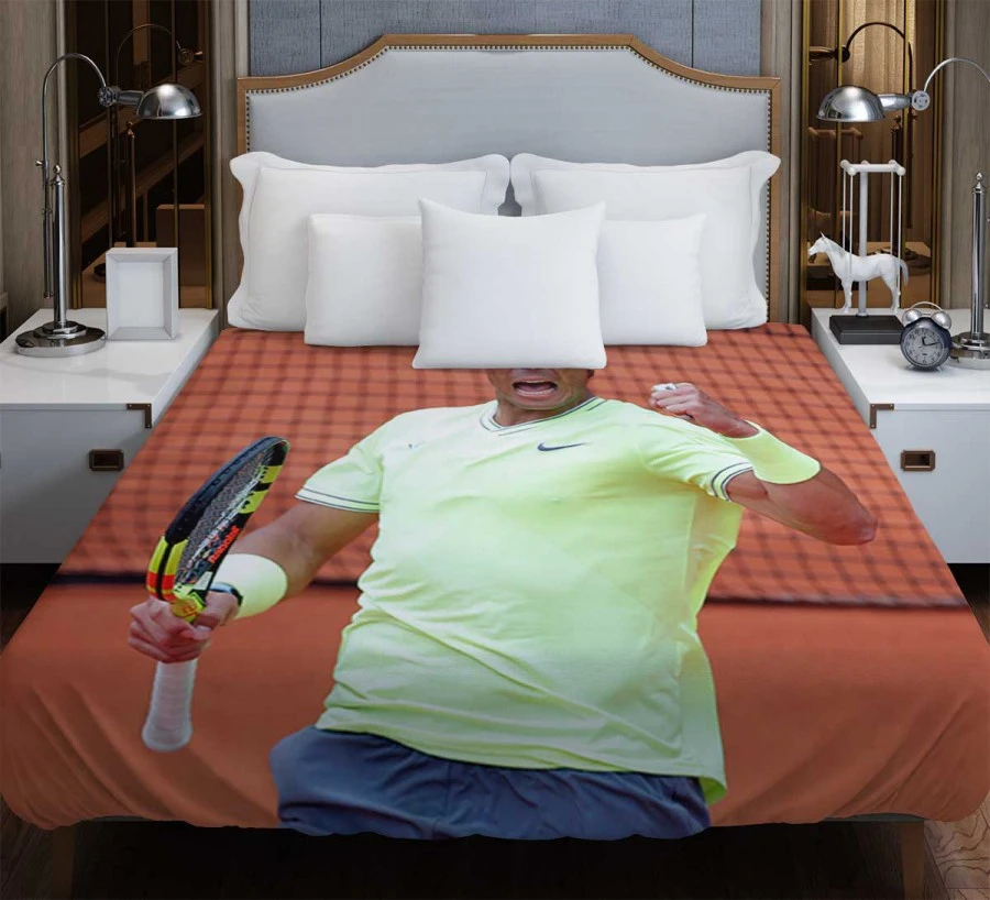 Competitive Tennis Player Rafael Nadal Duvet Cover