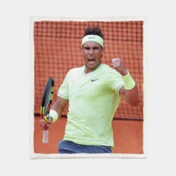 Competitive Tennis Player Rafael Nadal Sherpa Fleece Blanket 1