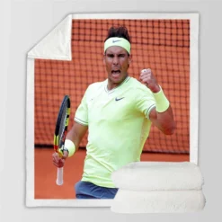 Competitive Tennis Player Rafael Nadal Sherpa Fleece Blanket