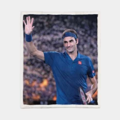 Competitive Tennis Player Roger Federer Sherpa Fleece Blanket 1