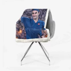 Competitive Tennis Player Roger Federer Sherpa Fleece Blanket 2