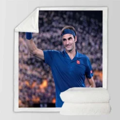 Competitive Tennis Player Roger Federer Sherpa Fleece Blanket