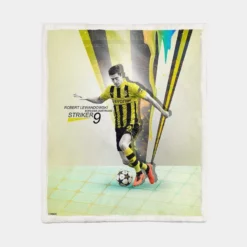 Confident BVB Soccer Player Lewandowski Sherpa Fleece Blanket 1