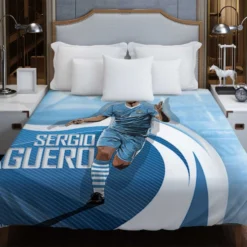 Confident Man City Soccer Player Sergio Aguero Duvet Cover