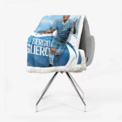 Confident Man City Soccer Player Sergio Aguero Sherpa Fleece Blanket 2