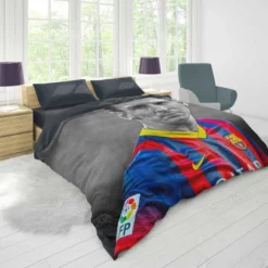 Confident Soccer Player Lionel Messi Duvet Cover 1