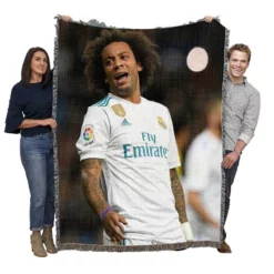 Confident Soccer Player Marcelo Vieira Woven Blanket